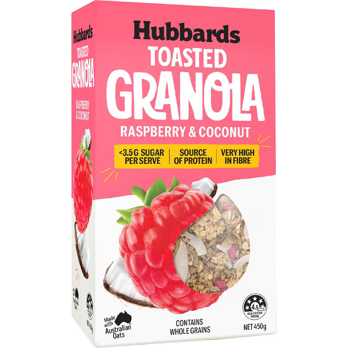 Hubbards Raspberry  & Coconut Toasted Granola 450g**