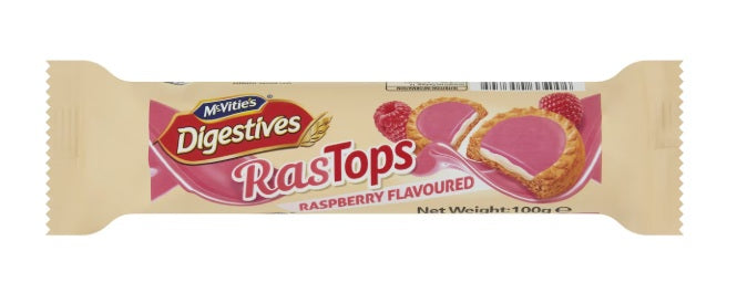 McVitie's Digestives Tops RasTops Raspberry 100g***
