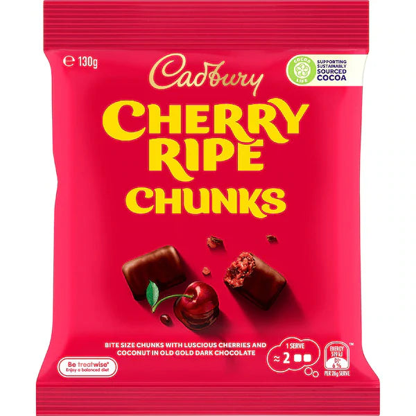 Cadbury Cherry Ripe  Chunks 130g