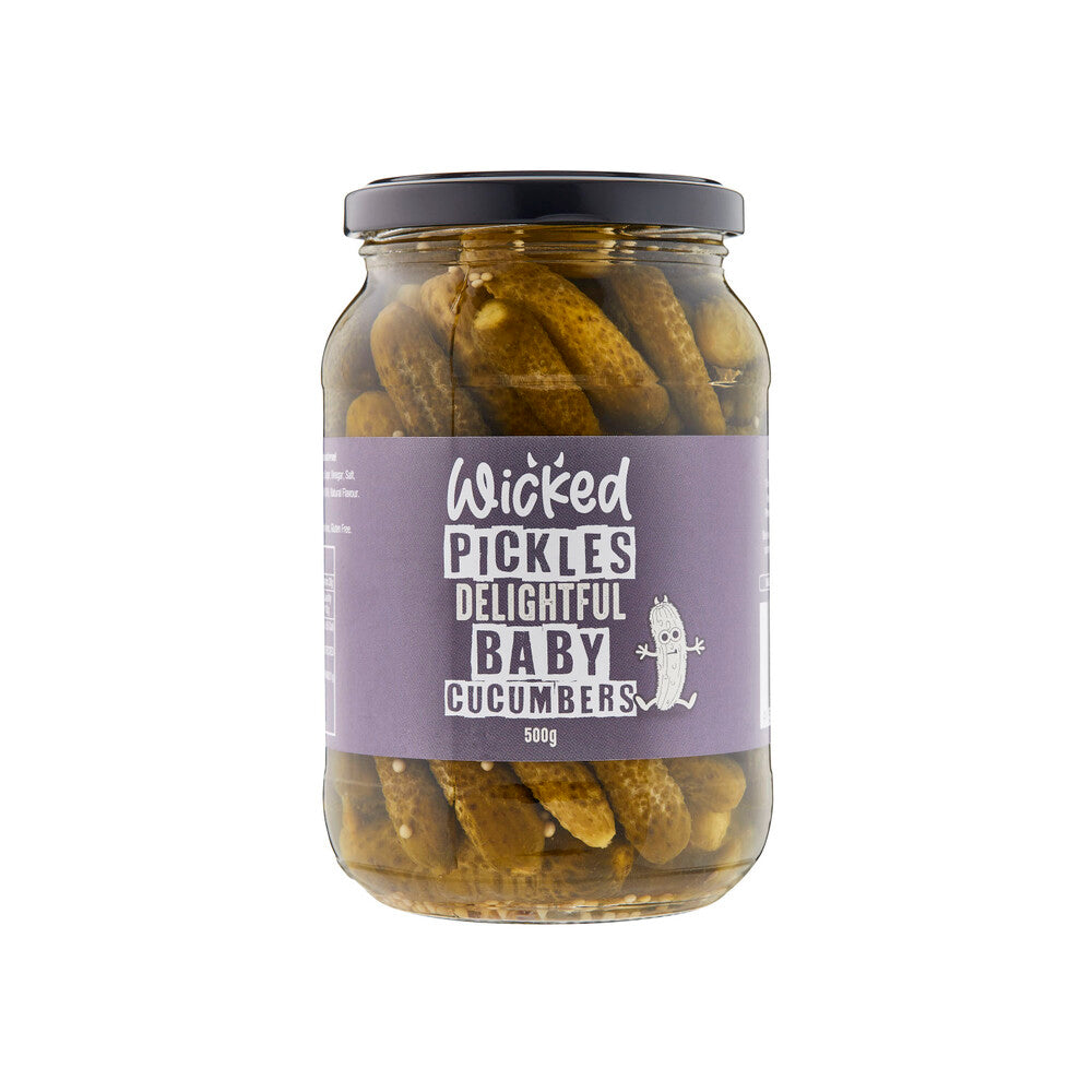 Wicked Pickled Baby Cucumbers  500g