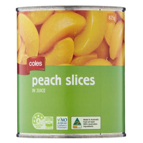 Coles Australian Peach Slices In Juice | 825g