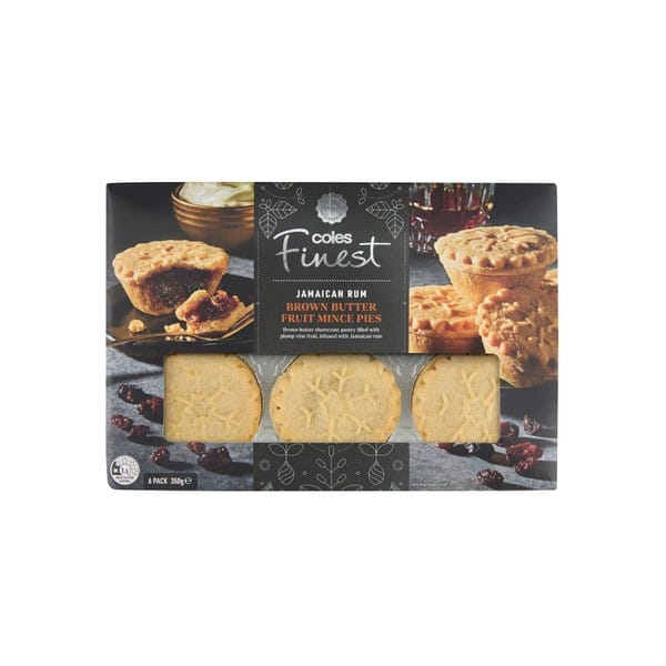 Coles Fruit Mince Pies Finest Jamican Rum Brown Butter 350g