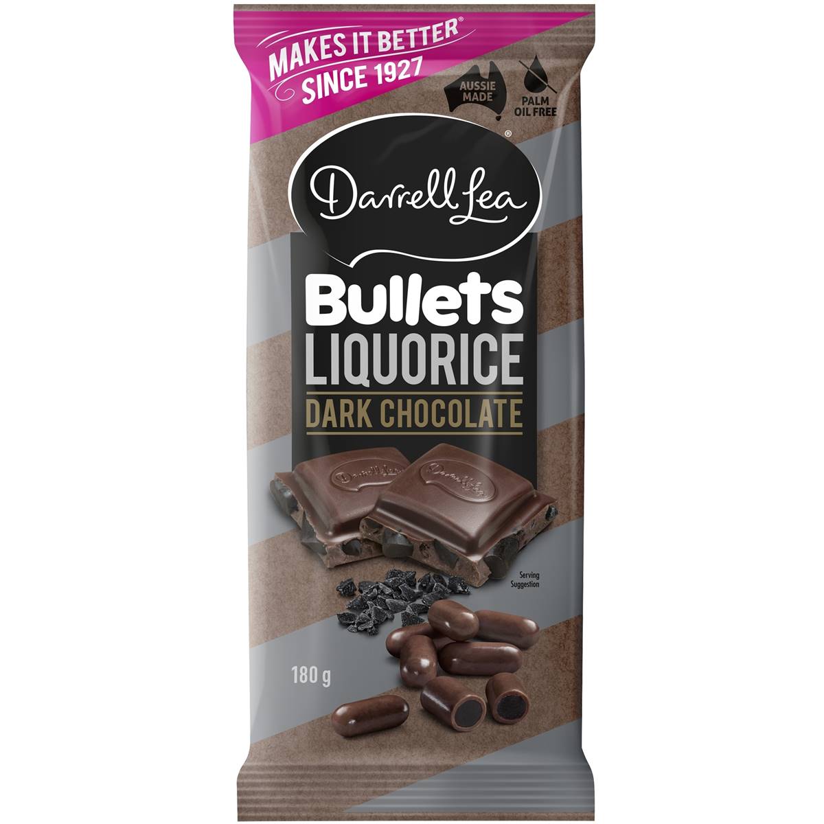 Darrell Lea Block Bullets Liquorice Dark 180g