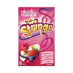 Nice & Natural Fruit Strings Strawberry, Raspberry & Blueberry (8pk) 136g