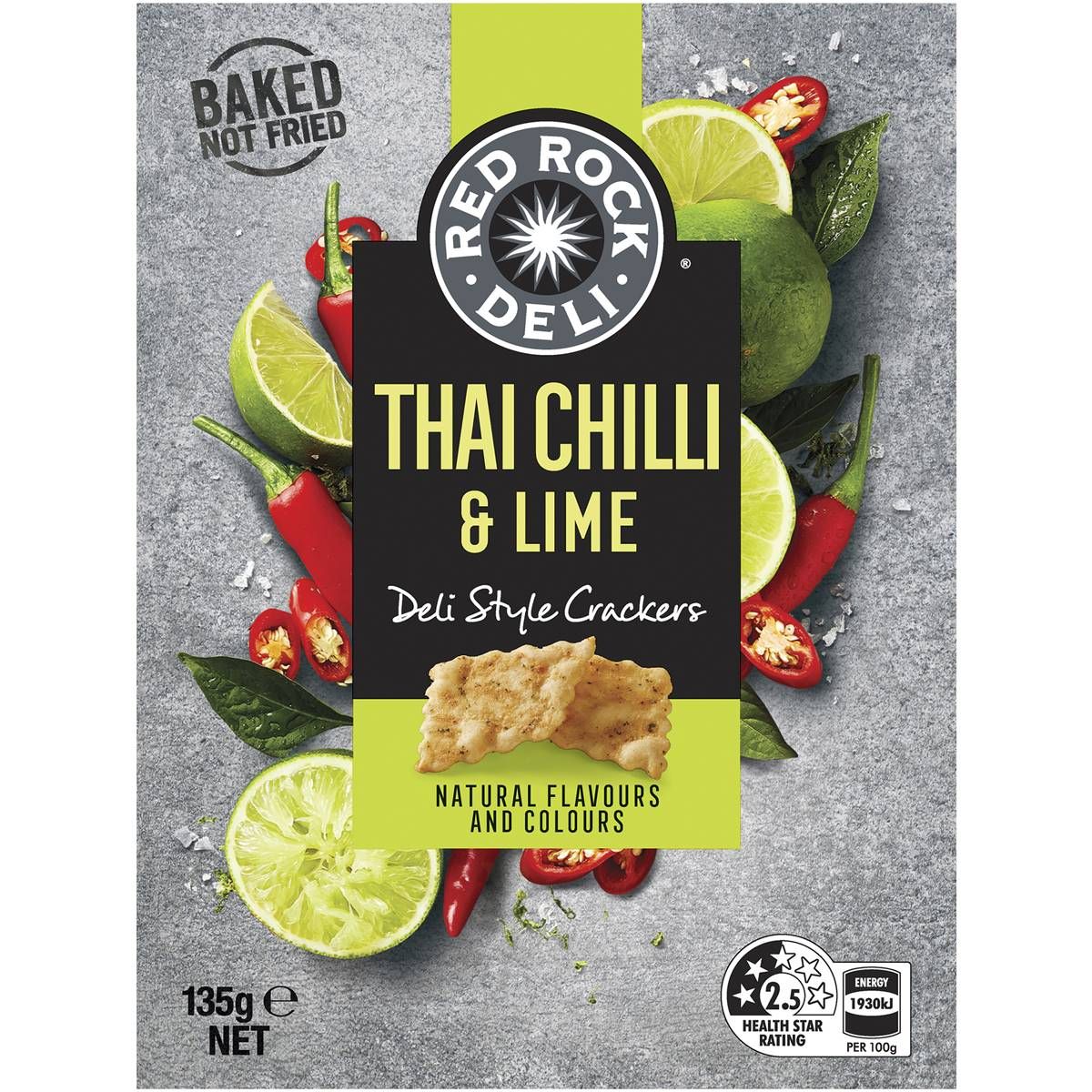 Red Rock Deli Crackers Thai Chilli & Lime 135g
