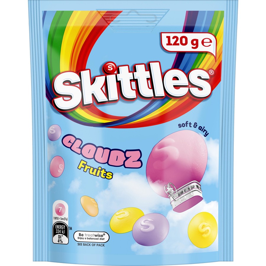 Skittles Cloudz Fruits Chewy Lollies  120g