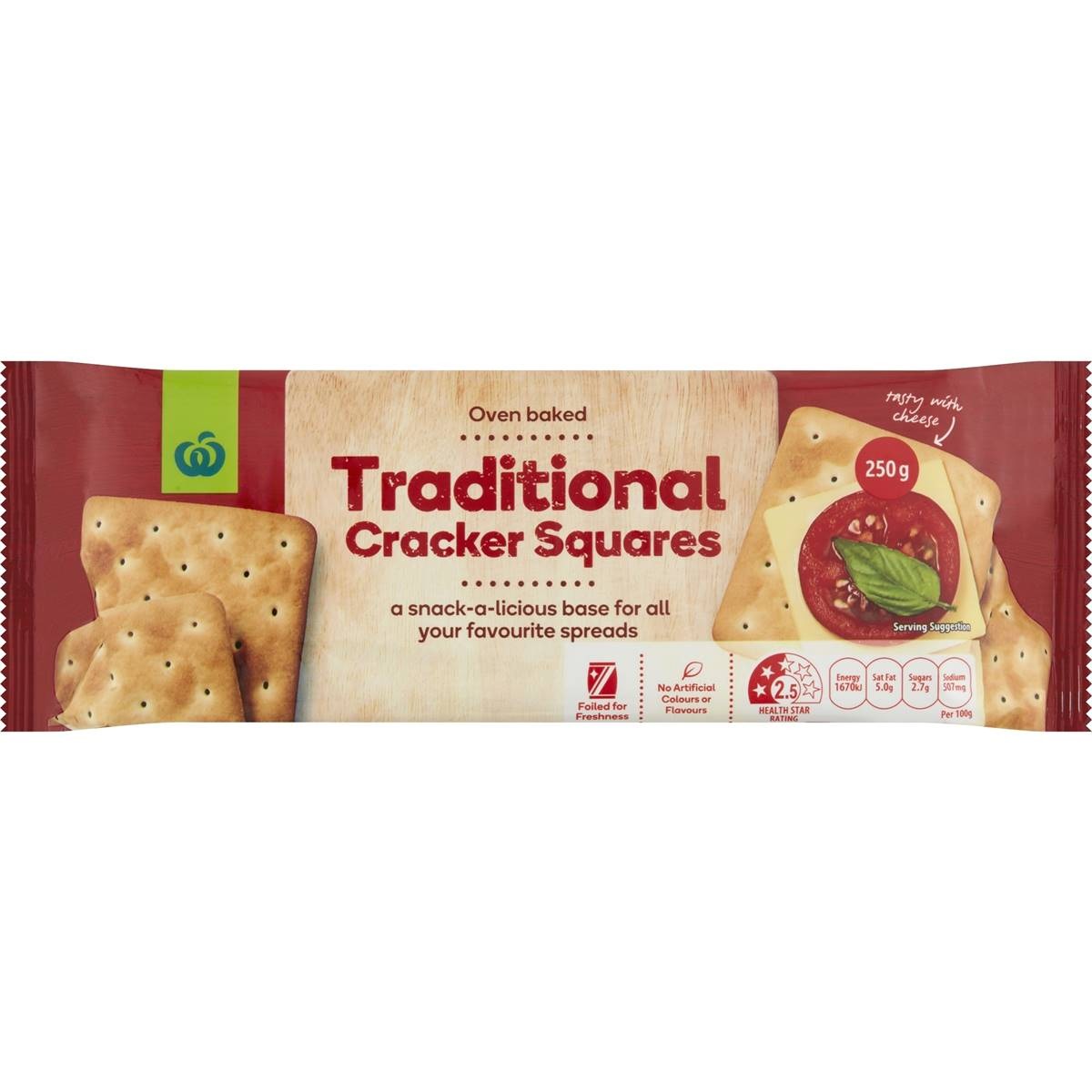 Woolworths Crackers Squares Traditional 250g