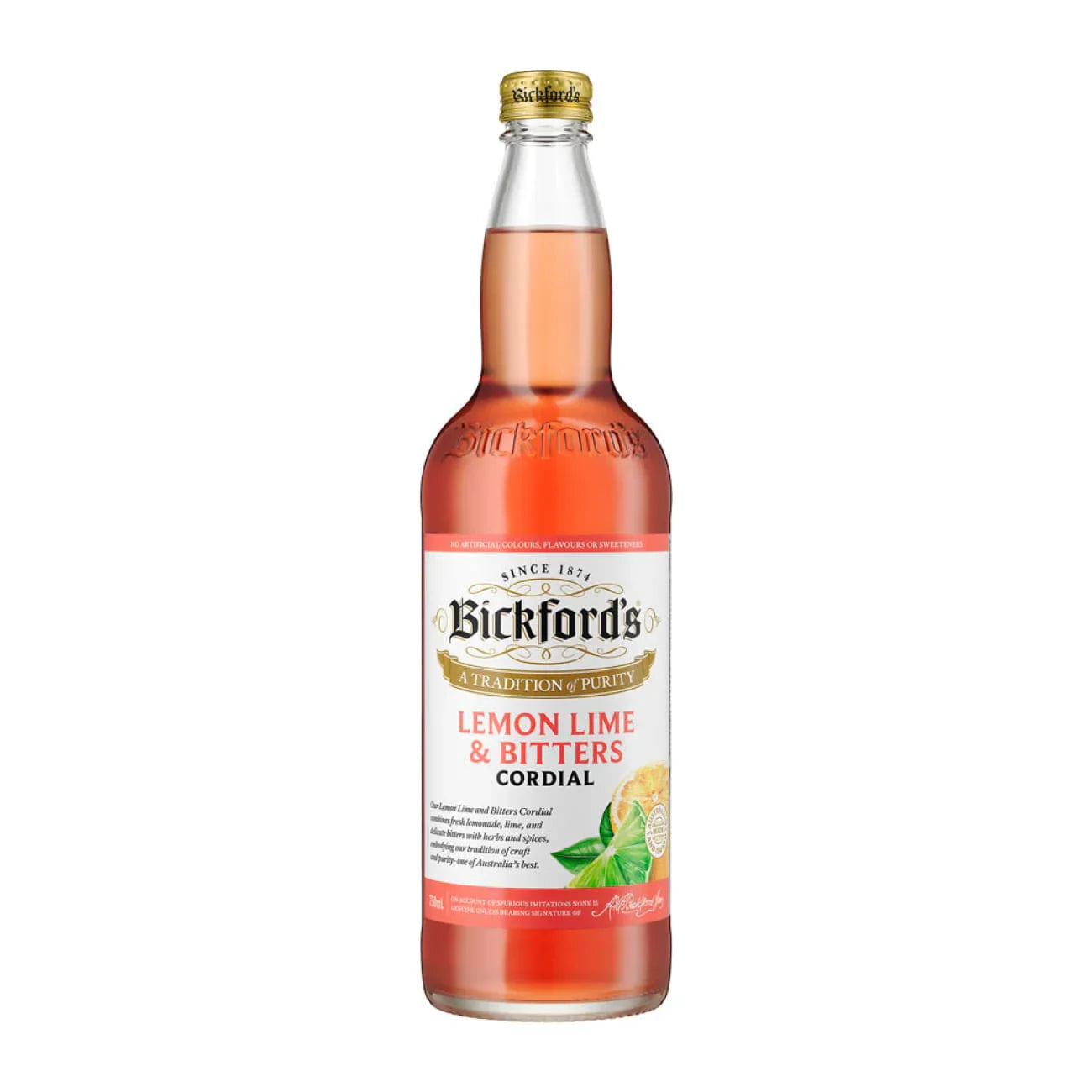 Bickford's Lemon Lime & Bitters Cordial 750mL