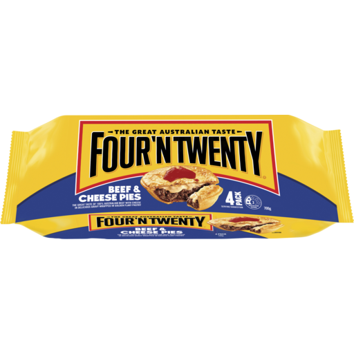 Frozen Four'N Twenty Beef & Cheese Pies 4 Pack | 700g