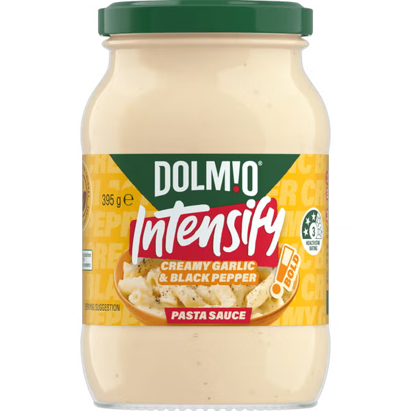 Dolmio Intensify Creamy Garlic & Black Pepper Pasta Sauce 395g
